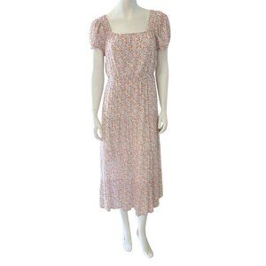 Maxi Dress Cottage Core Milkmaid Tiered Puffy Sleeve Floral Dress